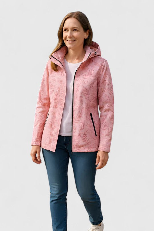 Women's Elegant Jacket with Botanical Print for Outdoors by Selouva