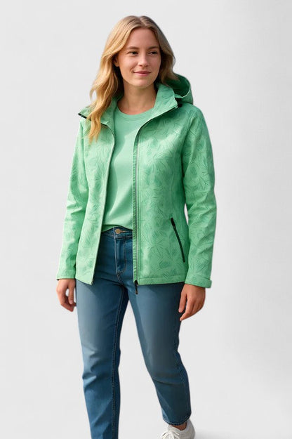 Women's Elegant Jacket with Botanical Print for Outdoors by Selouva
