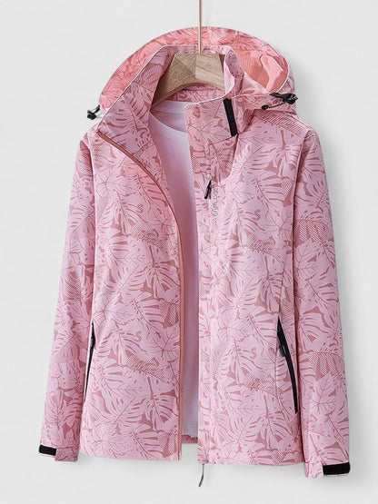 Women's Elegant Jacket with Botanical Print for Outdoors by Selouva