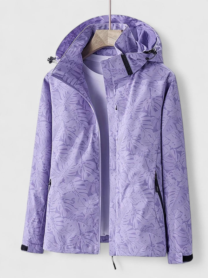Women's Elegant Jacket with Botanical Print for Outdoors by Selouva