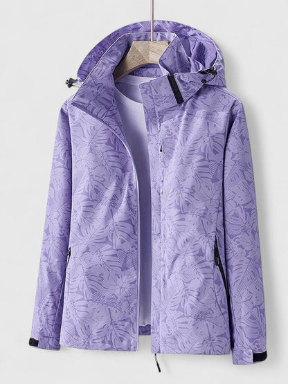 Women's Elegant Jacket with Botanical Print for Outdoors by Selouva