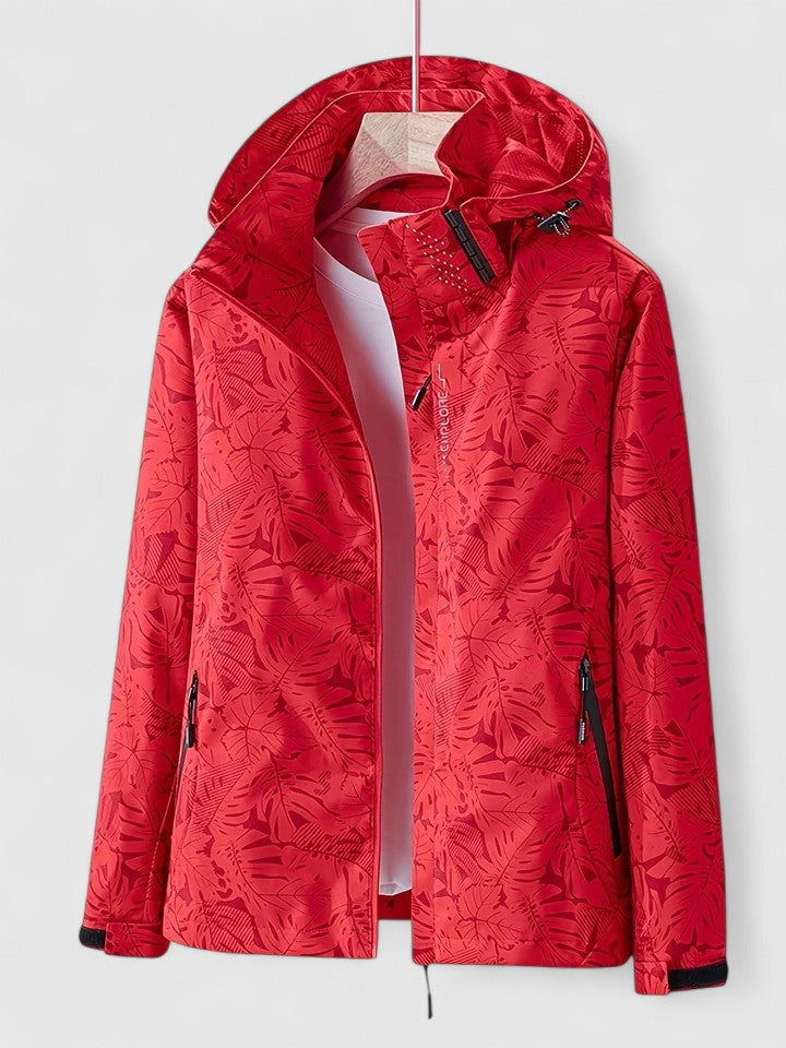 Women's Elegant Jacket with Botanical Print for Outdoors by Selouva
