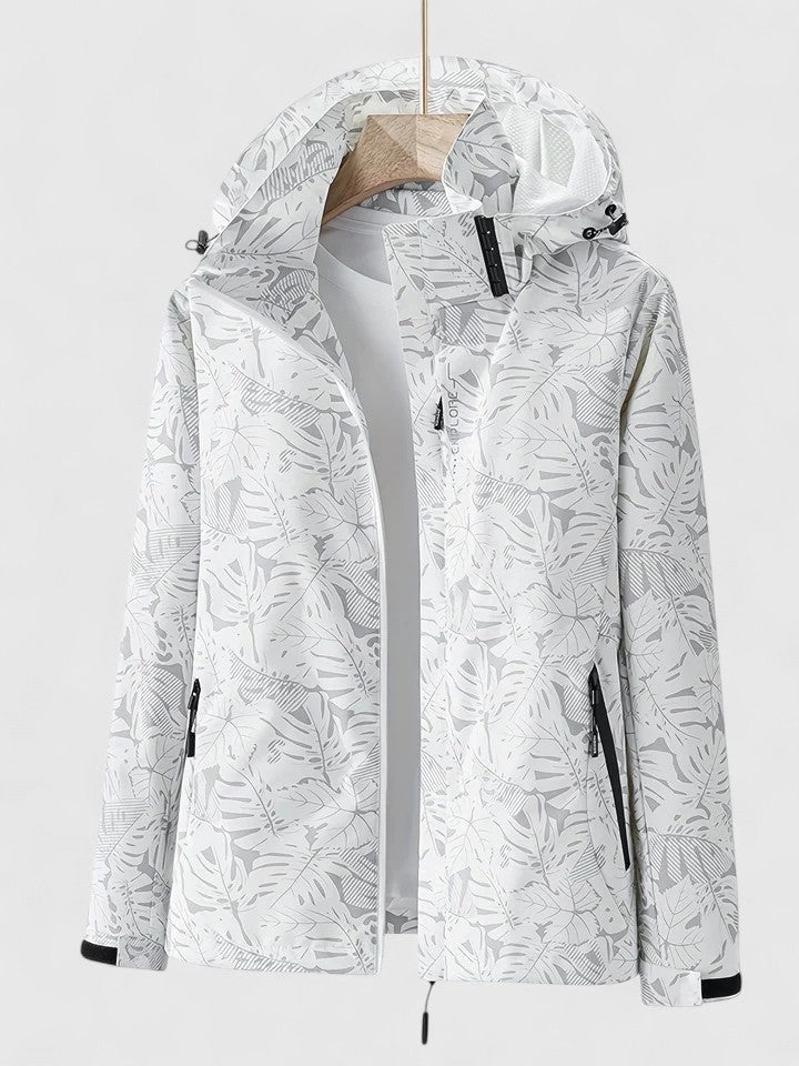 Women's Elegant Jacket with Botanical Print for Outdoors by Selouva