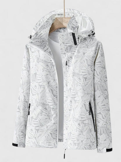 Women's Elegant Jacket with Botanical Print for Outdoors by Selouva