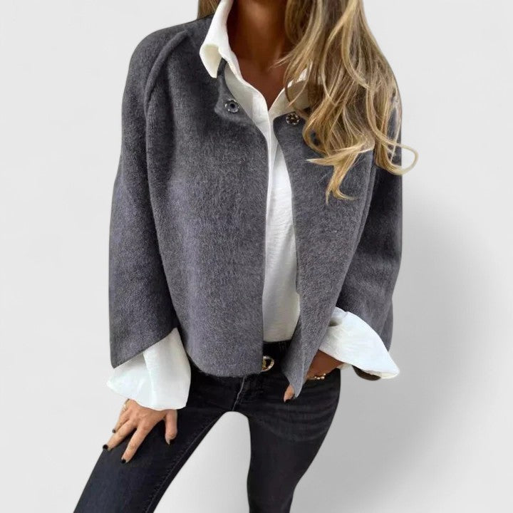 Women's Elegant Jacket with Dropped Shoulders for Casual by Selouva