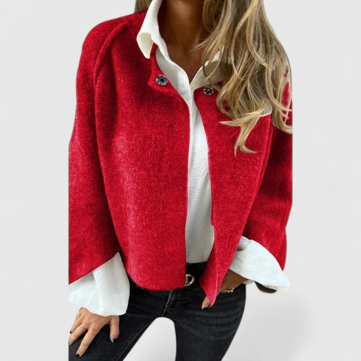 Women's Elegant Jacket with Dropped Shoulders for Casual by Selouva