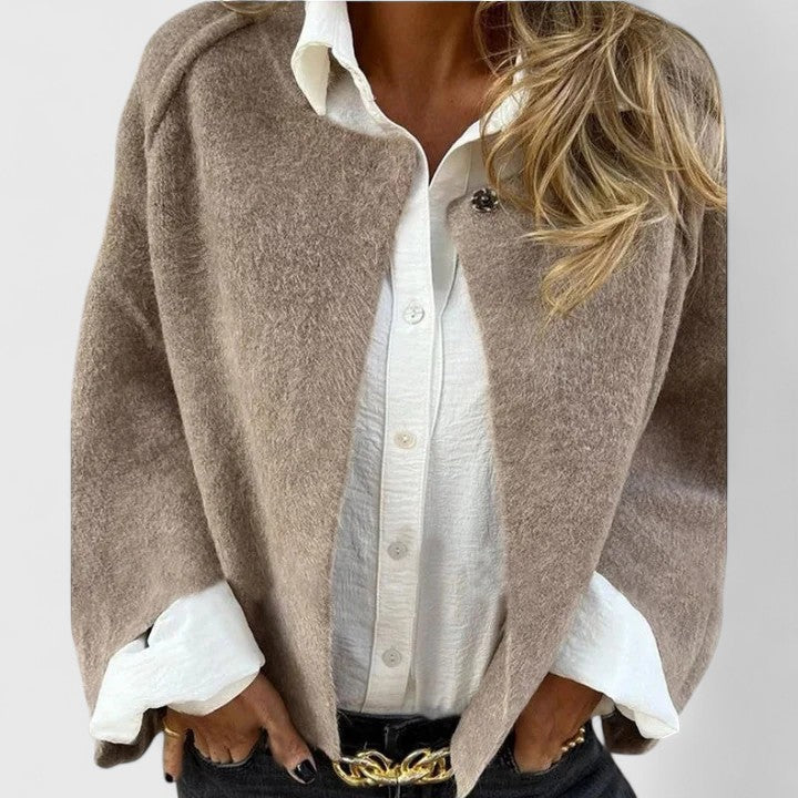 Women's Elegant Jacket with Dropped Shoulders for Casual by Selouva