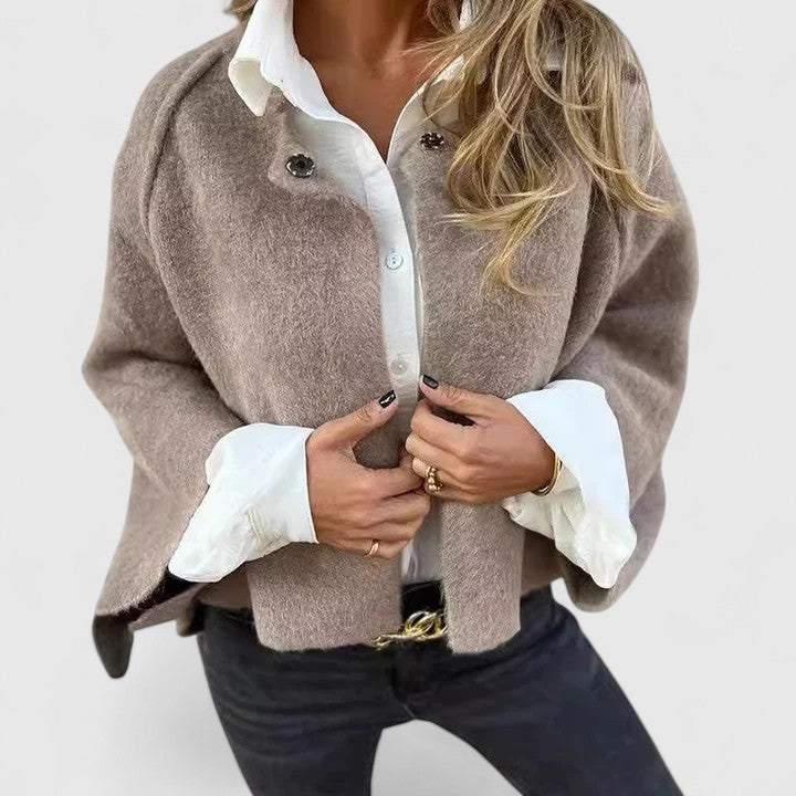 Women's Elegant Jacket with Dropped Shoulders for Casual by Selouva