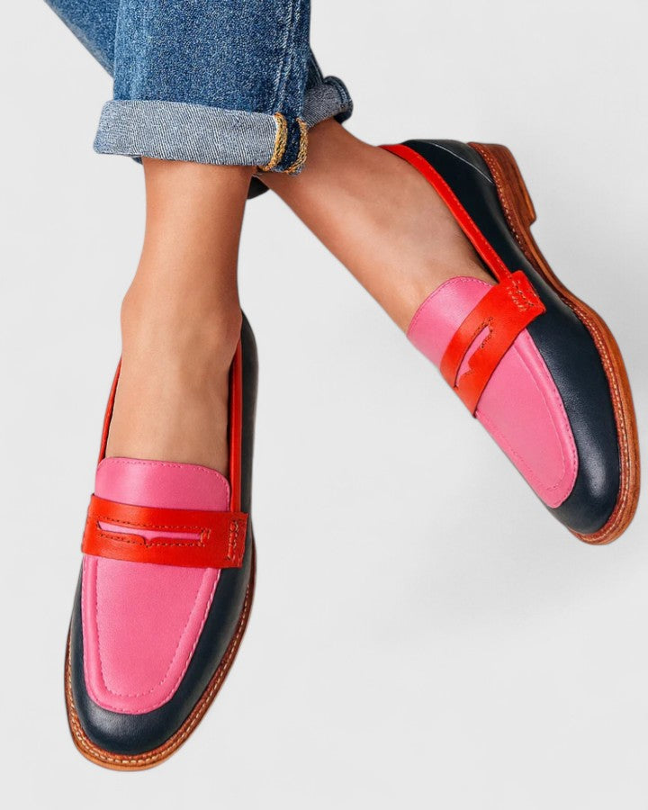 Alisette Elegant Loafers With Ankle Strap And Wide Heel For All Day Comfort by Selouva