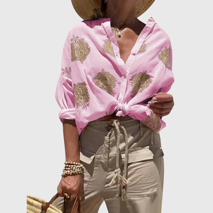 Josie Light And Chic Embroidered Blouse Soft Breathable Summer Top by Selouva