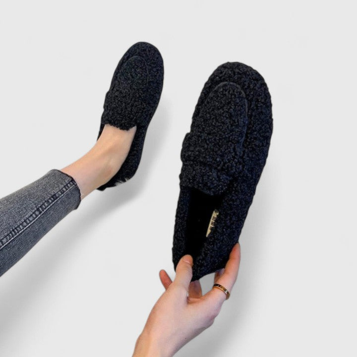 Karelyanne Cozy Fleece Lined Loafers for Women Warm Indoor Slippers by Selouva