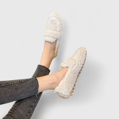 Karelyanne Cozy Fleece Lined Loafers for Women Warm Indoor Slippers by Selouva