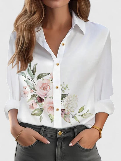 Women's Floral Blouse Loose-Fit by Selouva