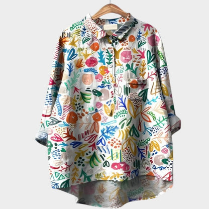 Nola Blouse With Nature Inspired Floral Print Allover by Selouva
