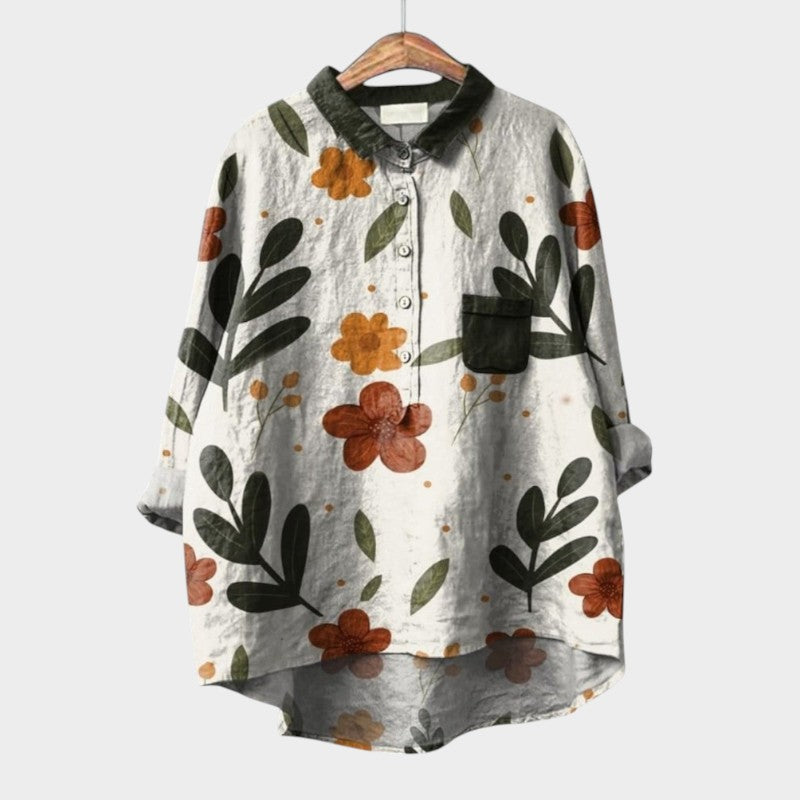 Nola Blouse With Nature Inspired Floral Print Allover by Selouva