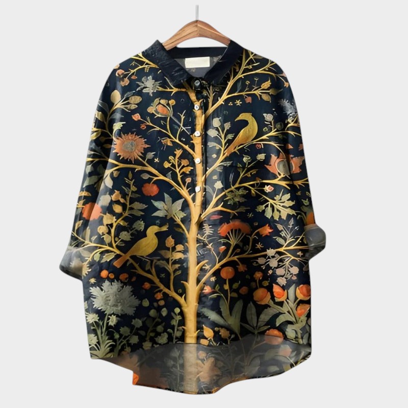 Nola Blouse With Nature Inspired Floral Print Allover by Selouva