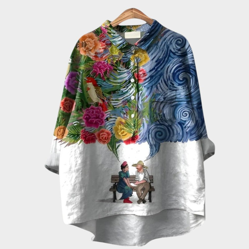 Nola Blouse With Nature Inspired Floral Print Allover by Selouva