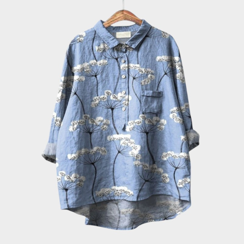 Nola Blouse With Nature Inspired Floral Print Allover by Selouva