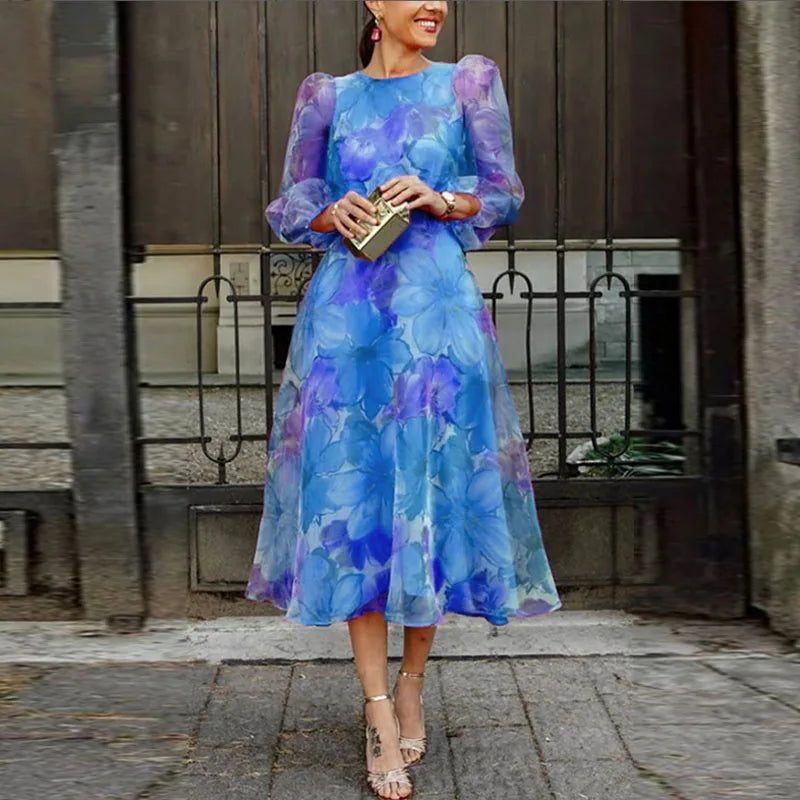 Blair Women Floral Midi Dress Wedding Guest Formal Dress by Selouva