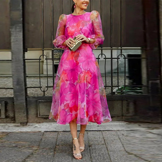 Blair Women Floral Midi Dress Wedding Guest Formal Dress by Selouva