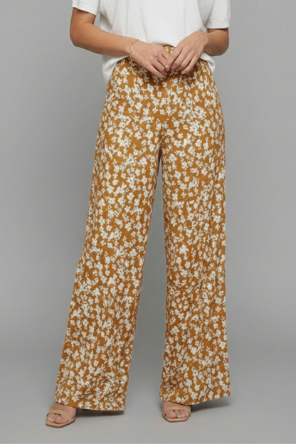 Bella Floral Print Palazzo Pants For Women With Wide Legs by Selouva