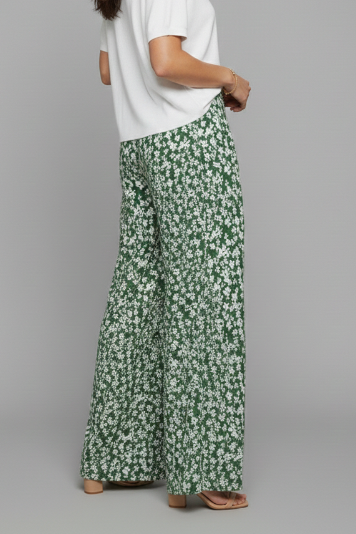 Bella Floral Print Palazzo Pants For Women With Wide Legs by Selouva