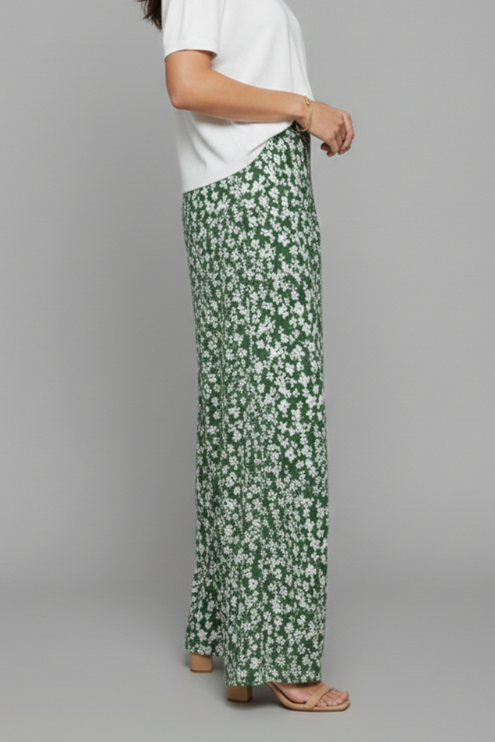 Bella Floral Print Palazzo Pants For Women With Wide Legs by Selouva