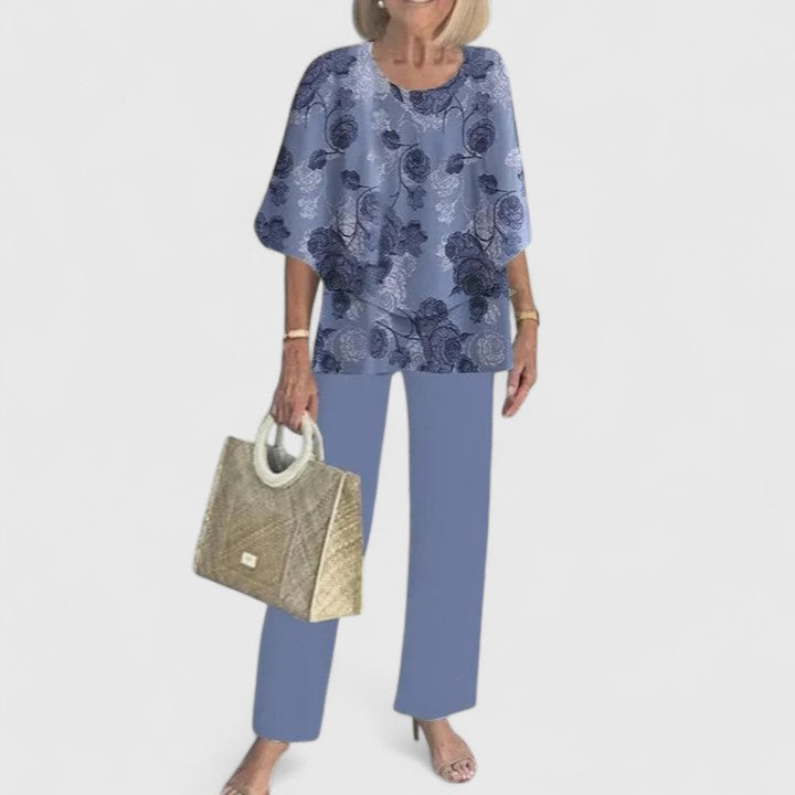 Women's Floral Two-Piece Top Set by Selouva