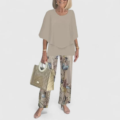 Women's Floral Two-Piece Top Set by Selouva