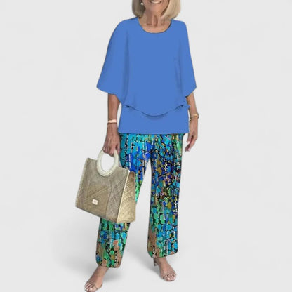 Women's Floral Two-Piece Top Set by Selouva