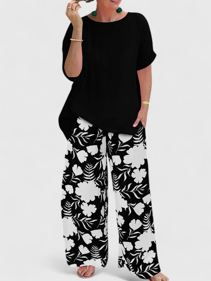 Lauren Comfortable Wide Leg Floral Print Pants For Women by Selouva
