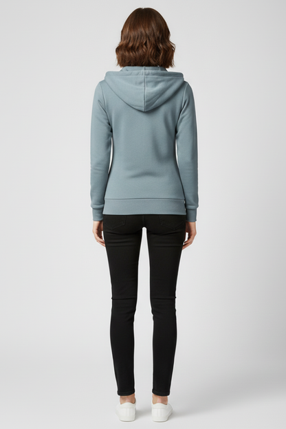 Grace Womens Zip Hoodie With Front Zipper And Kangaroo Pockets by Selouva