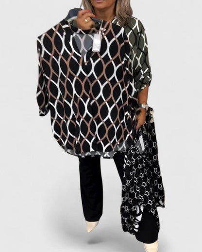 Calindrah Sophisticated Geometric Print Blouse For All Day Wear by Selouva