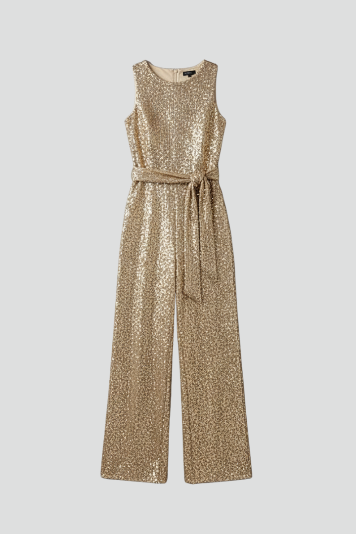 Women's Gold Sequin Jumpsuit by Selouva