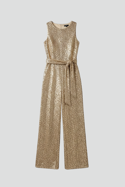 Women's Gold Sequin Jumpsuit by Selouva