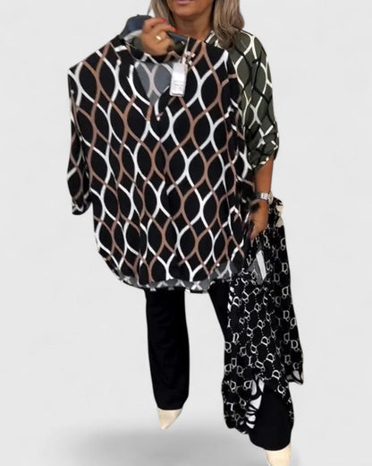 Hannah Comfortable Blouse With Graphic Print And Lightweight Fabric by Selouva