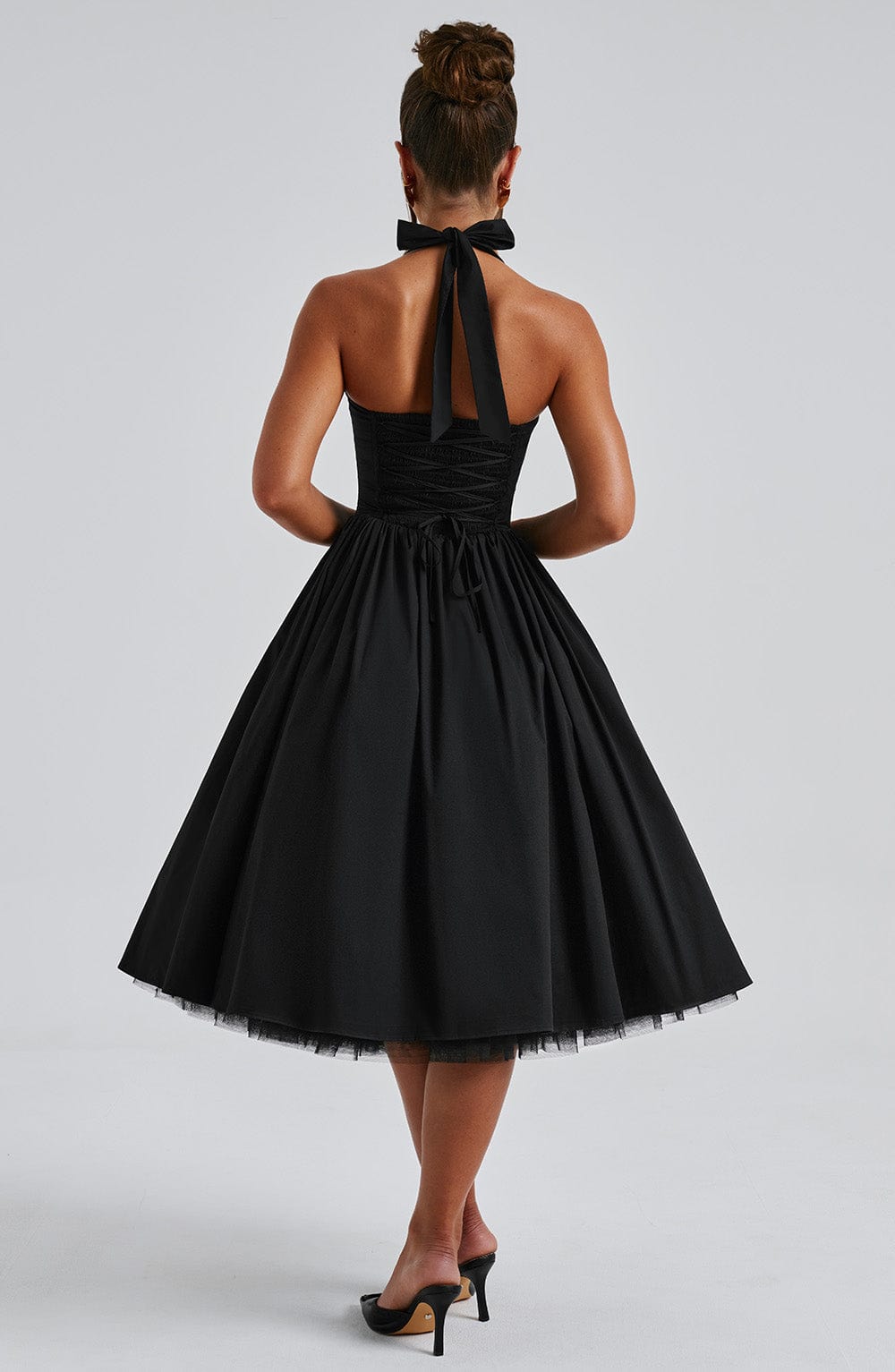 Chloe | Women’s Wedding Guest Halter Midi Dress by Selouva