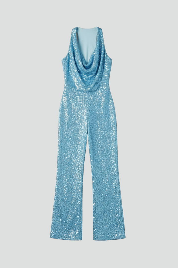 Women's Halter-Neck Jumpsuit with Sequins by Selouva