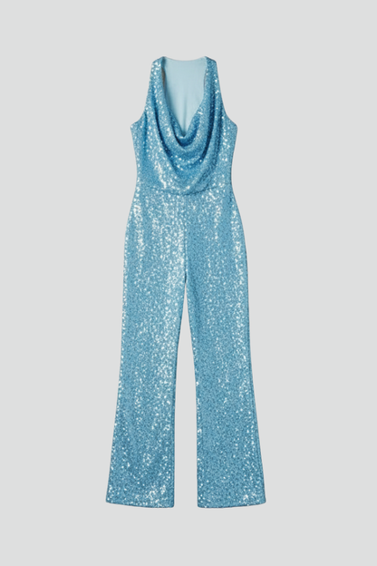 Women's Halter-Neck Jumpsuit with Sequins by Selouva