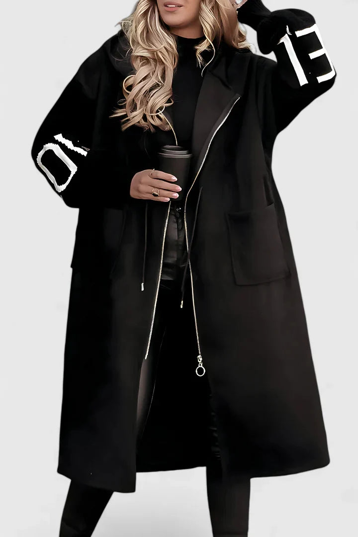 Women's Hooded Coat with Large Pockets for Casual Outings by Selouva