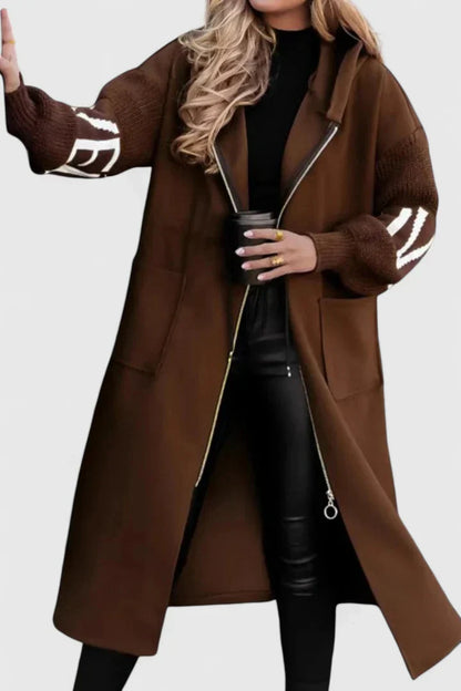 Women's Hooded Coat with Large Pockets for Casual Outings by Selouva