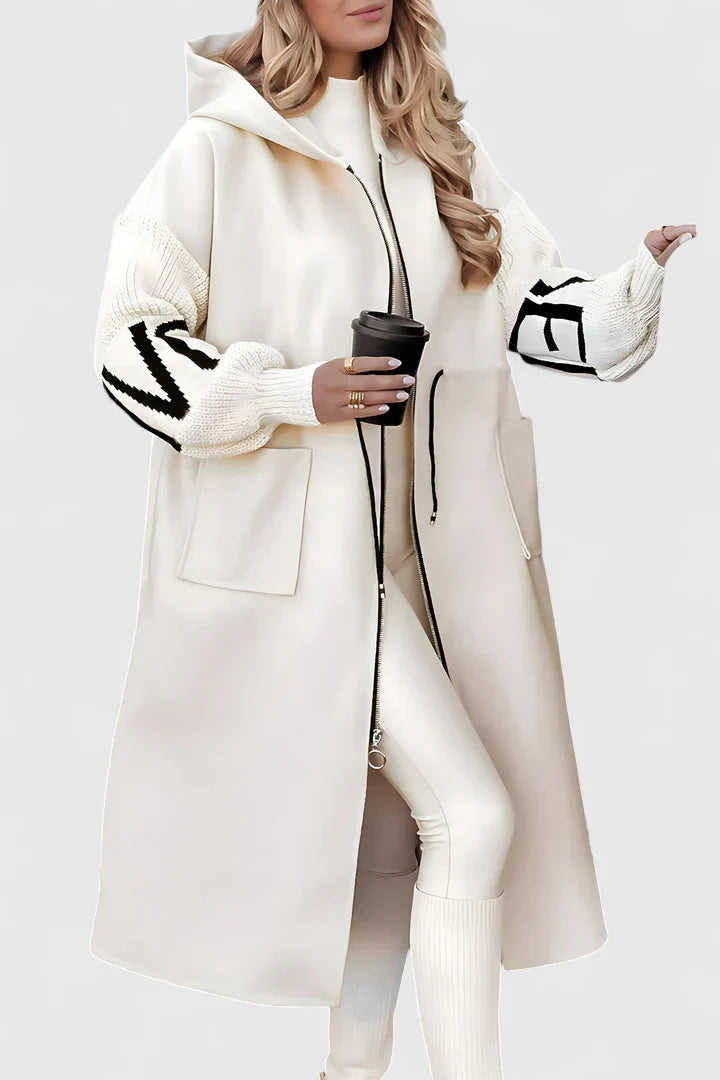 Women's Hooded Coat with Large Pockets for Casual Outings by Selouva