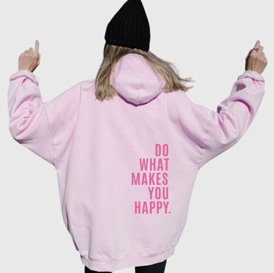 Lucy Oversized Bliss Hoodie Do What Makes You Happy by Selouva
