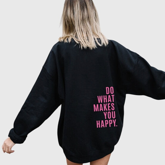 Lucy Oversized Bliss Hoodie Do What Makes You Happy by Selouva