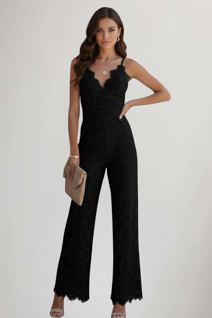 Women's Lace Vneck Jumpsuit for Summer by Selouva