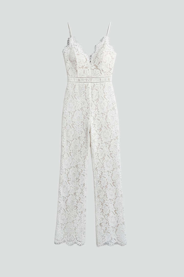 Women's Lace Vneck Jumpsuit for Summer by Selouva