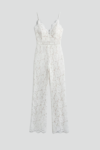 Women's Lace Vneck Jumpsuit for Summer by Selouva