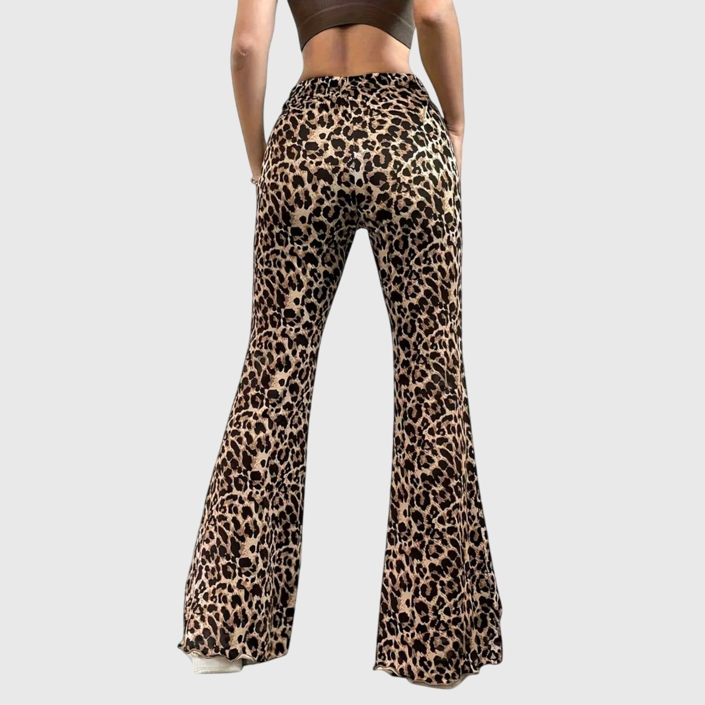Leopard Print High Waist Bootcut Pants For Women All Day Comfort by Selouva