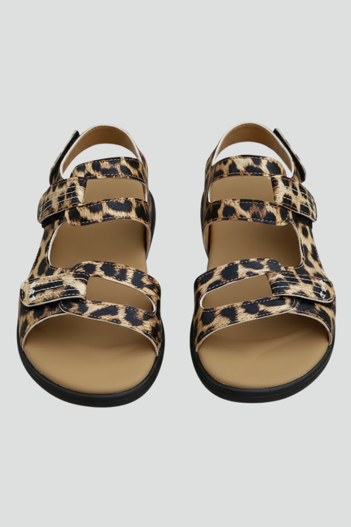 Blair Womens Leopard Print Multi Strap Toe Heeled Sandals by Selouva