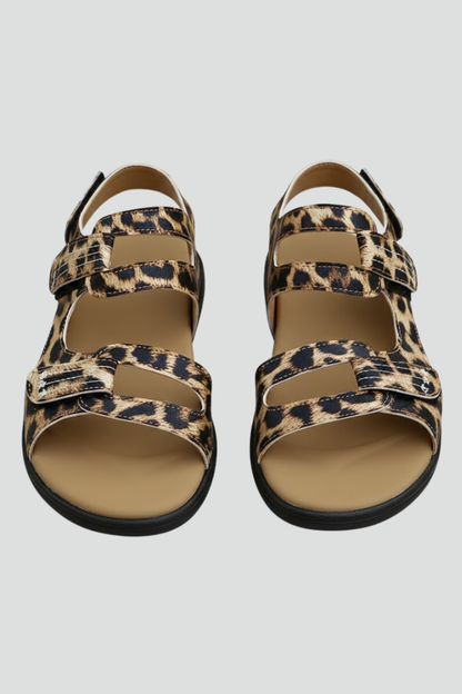 Blair Womens Leopard Print Multi Strap Toe Heeled Sandals by Selouva